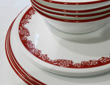❤️ 12-pc Corelle RED ROSE PARADE Dinnerware Set CHINESE New Year Flower Blossoms