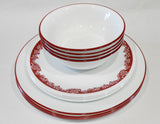 ❤️ 12-pc Corelle RED ROSE PARADE Dinnerware Set CHINESE New Year Flower Blossoms