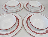 ❤️ 12-pc Corelle RED ROSE PARADE Dinnerware Set CHINESE New Year Flower Blossoms