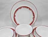 ❤️ 12-pc Corelle RED ROSE PARADE Dinnerware Set CHINESE New Year Flower Blossoms