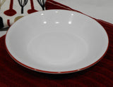 ❤️ Corelle RED RIM 20-oz PASTA BOWL 8.5" Shallow Coupe Soup Salad Meal Entree