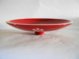 ❄️ SNOWFLAKE RED WHITE Stoneware COVERED CASSEROLE 10x5 Winter Holiday Bake
