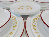 ❤️ 16-pc Corelle DANCER PRANCER Dinnerware Set CHRISTMAS Holiday Gold Reindeer