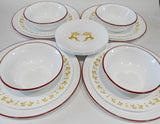 ❤️ 16-pc Corelle DANCER PRANCER Dinnerware Set CHRISTMAS Holiday Gold Reindeer