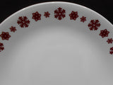 1 Corelle RUDOLPH 10.25" DINNER PLATE Christmas Holiday Crimson Red Snowflakes