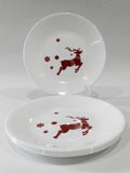 ❤️ 4 Corelle RUDOLPH 6.75"  BREAD PLATES Appetizer SANTA'S Holiday RED REINDEER