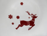 ❤️ 4 Corelle RUDOLPH 6.75"  BREAD PLATES Appetizer SANTA'S Holiday RED REINDEER