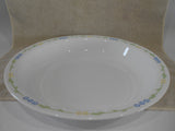 CORELLE SECRET GARDEN Vitrelle Glass PIE PLATE 10.25" Multi Dish Blue & Yellow Floral