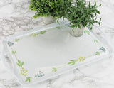 Corelle SECRET GARDEN Melamine 19x11 RECTANGULAR TRAY Serving Blue Yellow Floral
