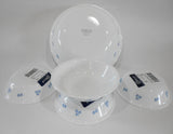 ❤️ 5-pc Corelle SECRET GARDEN SNACK SET Blue 1-Qt Serving & 10-oz Dessert Bowls