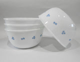 ❤️ NEW 4 Corelle SECRET GARDEN 28-oz SOUP BOWLS Super Cereal *Tiny Blue Floral