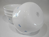 ❤️ NEW 4 Corelle SECRET GARDEN 28-oz SOUP BOWLS Super Cereal *Tiny Blue Floral