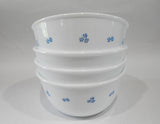 ❤️ NEW 4 Corelle SECRET GARDEN 28-oz SOUP BOWLS Super Cereal *Tiny Blue Floral