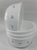 ❤️ NEW 4 Corelle SECRET GARDEN 28-oz SOUP BOWLS Super Cereal *Tiny Blue Floral