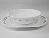 ❤️ Corelle SECRET GARDEN Choose: SERVING PLATTER or 1-Qt BOWL Tiny Blue Floral