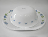 ❤️ Corelle SECRET GARDEN Choose: SERVING PLATTER or 1-Qt BOWL Tiny Blue Floral