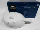NEW Corelle Coordinates SHADOW IRIS 2-Cup GRAVY BOAT 9" Floral Porcelain China