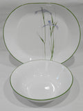 Corelle SHADOW IRIS Choice of: 1-Qt SERVING BOWL or PLATTER *Purple Green Floral