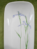 ❤️ Corelle SHADOW IRIS Oblong APPETIZER TRAY 10.5"x5" Fish Plate / Purple Floral