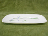 ❤️ Corelle SHADOW IRIS Oblong APPETIZER TRAY 10.5"x5" Fish Plate / Purple Floral