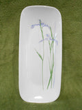 ❤️ Corelle SHADOW IRIS Oblong APPETIZER TRAY 10.5"x5" Fish Plate / Purple Floral