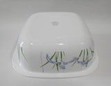 ❤️ 3-pc CORELLE Vitrelle 1.5-Qt Square SHADOW IRIS Bakeware Casserole & Covers