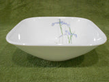 ❤️ CORELLE Square SHADOW IRIS 22-oz Soup Cereal BOWL *Purple Floral Pattern Inside