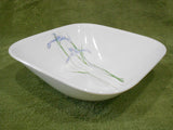 ❤️ CORELLE Square SHADOW IRIS 22-oz Soup Cereal BOWL *Purple Floral Pattern Inside