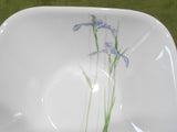 ❤️ CORELLE Square SHADOW IRIS 22-oz Soup Cereal BOWL *Purple Floral Pattern Inside