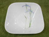 ❤️ CORELLE Square SHADOW IRIS 22-oz Soup Cereal BOWL *Purple Floral Pattern Inside