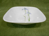 ❤️ CORELLE Square SHADOW IRIS 10-oz DESSERT Sauce BOWL *Purple Floral Pattern Inside