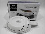 NEW Corelle Coordinates SIMPLE LINES 2-Cup GRAVY BOAT 9" Black Porcelain China