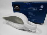 NEW Corelle Coordinates SIMPLE LINES 2-Cup GRAVY BOAT 9" Black Porcelain China