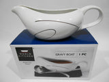 NEW Corelle Coordinates SIMPLE LINES 2-Cup GRAVY BOAT 9" Black Porcelain China