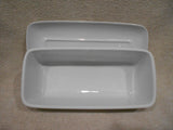 Corelle SIMPLE LINES Porcelain COVERED BUTTER DISH Sweeping Black Arcs