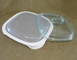 ❤️ 3-pc Corningware SIMPLYLITE White 2.5-Qt SQUARE Casserole Bake Dish & Covers