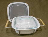 ❤️ 4-pc Corningware SIMPLYLITE 2.5-Qt SQUARE Casserole Bake Dish, Covers, Cradle