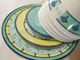 16-pc Corelle Signature SORRENTO DINNERWARE SET Mediterranean Italy Turquoise