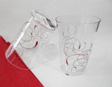 ❤️ NEW 2 Corelle SPLENDOR Acrylic DRINKWARE Beverage Glasses Red Grey 14 or 8-oz