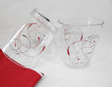 ❤️ NEW 2 Corelle SPLENDOR Acrylic DRINKWARE Beverage Glasses Red Grey 14 or 8-oz