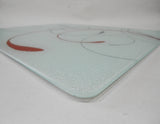 ❤️ Corelle SPLENDOR 15x12 Tempered Glass COUNTER SAVER Energetic Red Gray Scroll