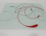 ❤️ Corelle SPLENDOR 15x12 Tempered Glass COUNTER SAVER Energetic Red Gray Scroll