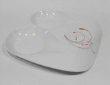 ❤️ CORELLE Coordinate SPLENDOR DOUBLE SPOON REST Melamine Plastic Red Gray Scrolls