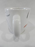 ❤️ HTF Corelle SPLENDOR 14-oz Round PORCELAIN MUG Cup *Red Gray Curled Scrolls