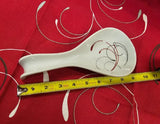 ❤️ CORELLE Coordinate SPLENDOR Porcelain 8.75" x 4" SPOON REST Red Gray Scrolls