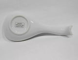 ❤️ CORELLE Coordinate SPLENDOR Porcelain 8.75" x 4" SPOON REST Red Gray Scrolls