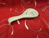 ❤️ CORELLE Coordinate SPLENDOR Porcelain 8.75" x 4" SPOON REST Red Gray Scrolls