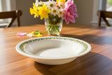*HTF Corelle SPRING BLOSSOM GREEN 15-oz BOWL Flat Rimmed Floral Soup Plate