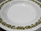 *HTF Corelle SPRING BLOSSOM GREEN 15-oz BOWL Flat Rimmed Floral Soup Plate