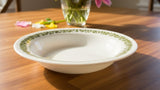 *HTF Corelle SPRING BLOSSOM GREEN 15-oz BOWL Flat Rimmed Floral Soup Plate